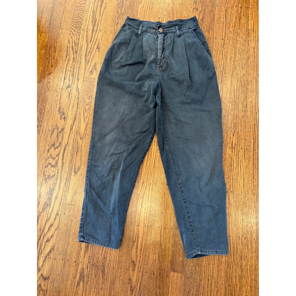 Vintage Bongo Pleated High Waist Pants Black 90s Mom Tapered Size 9 USA